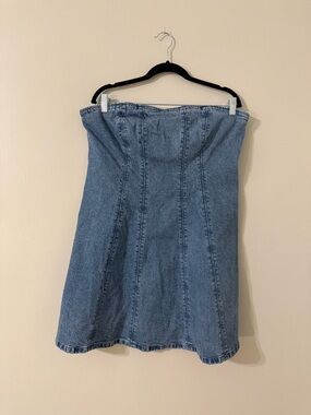 Abercrombie Mila Strapless Denim Dress XL NWT